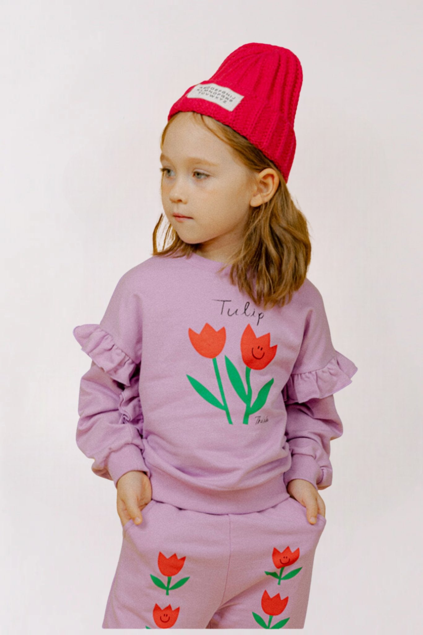 Flower Printed Sweatshirt_Purple