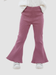 Girls' Ash Gray Ribbed Flare Pants