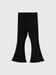 Girls Black Ribbed Flared Leggings