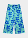 Girls' Blue Floral Print Ribbed Wide Leg Pants