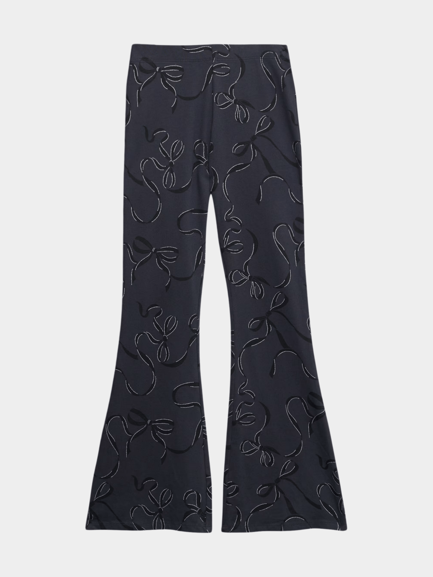 Girls' Bow Print Flared Leggings