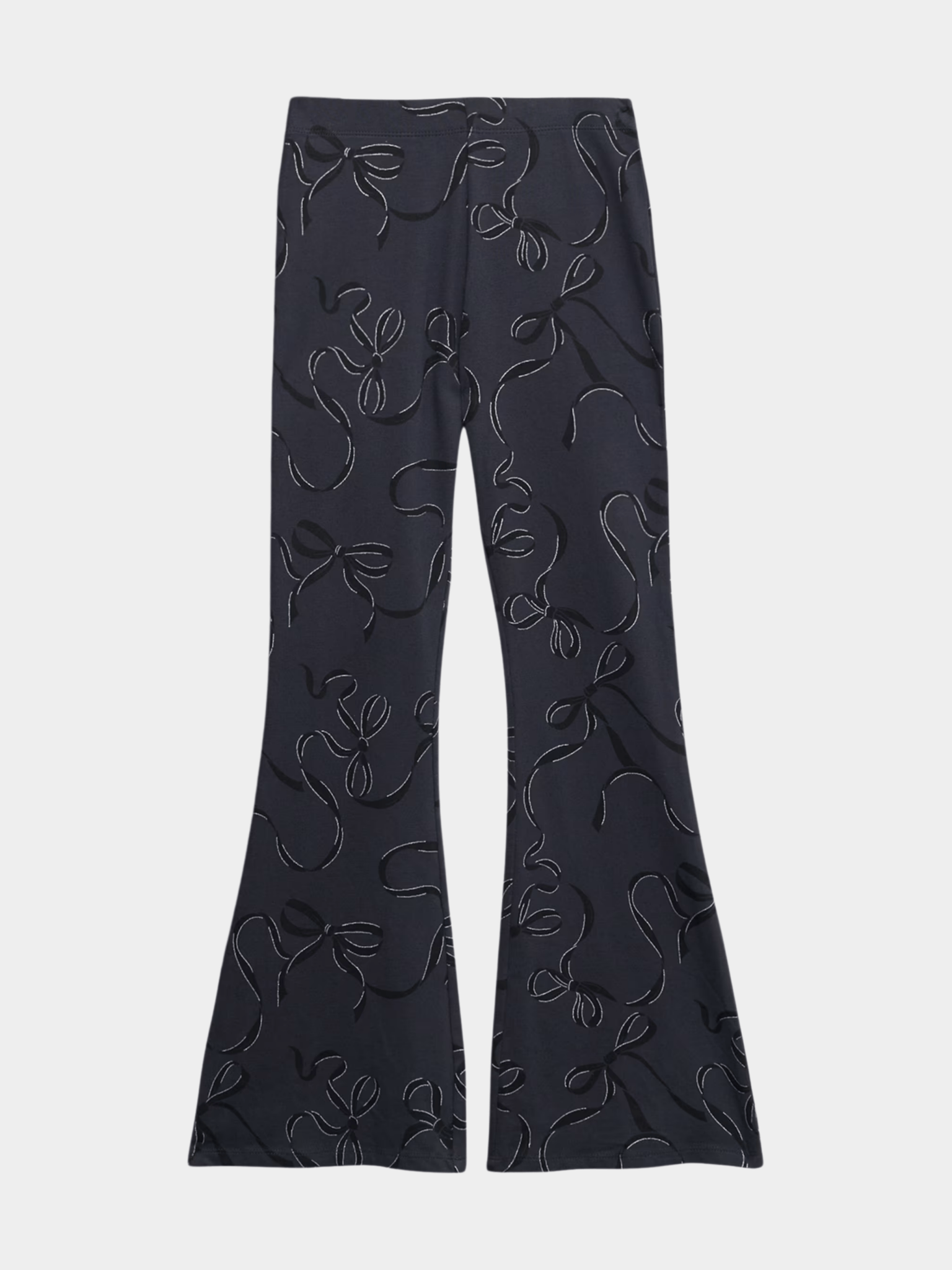 Girls' Bow Print Flared Leggings