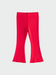 Girls Bright Red Ribbed Flared Leggings