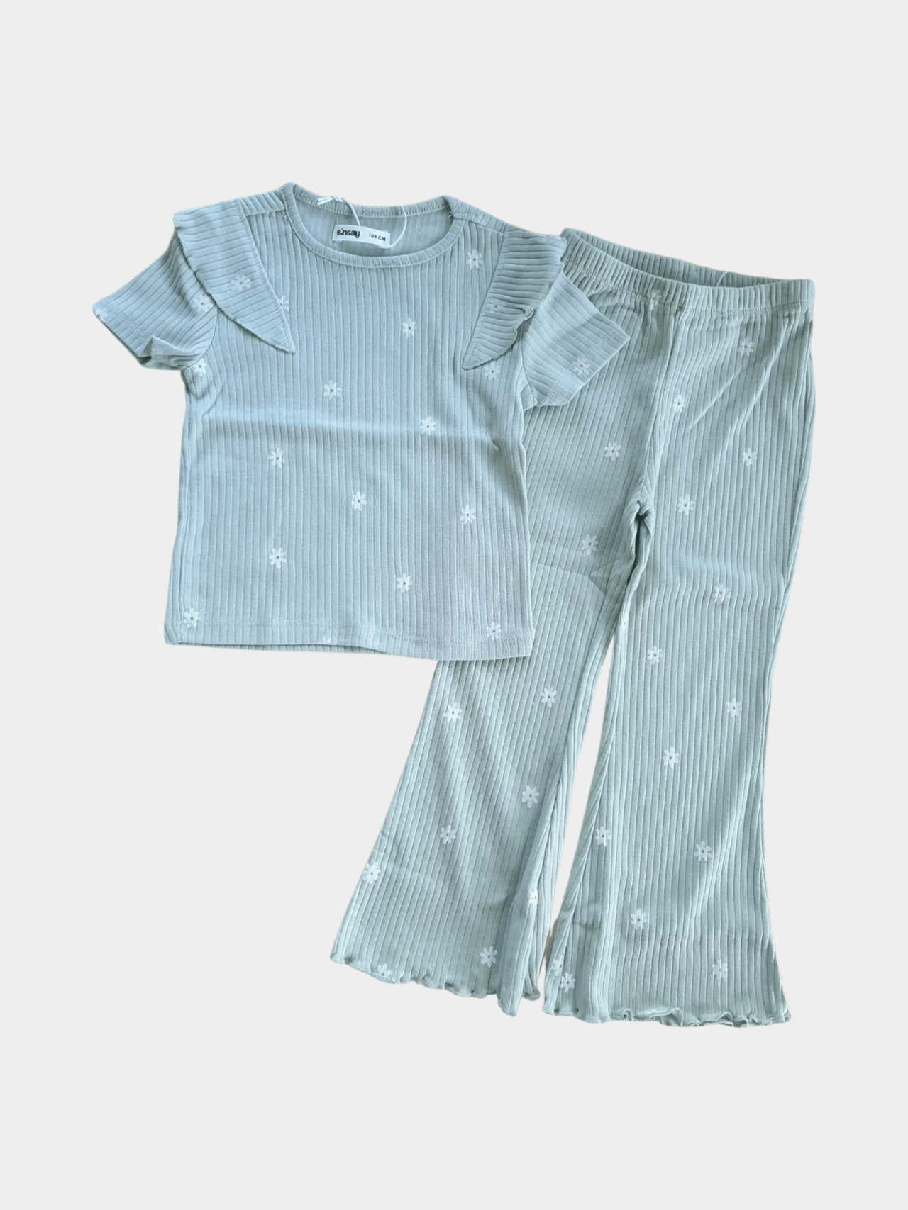 Girls' Daisy Ribbed Flare Tops And Pant Set