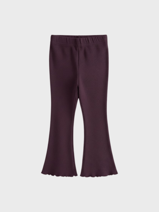 Girls Deep Plum High - Waist Flare Pants