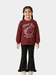 Girls' 'Desert Rose' Horse Graphic Ruffle Sweater & Black Flare Trousers Set
