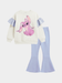 Girls' Disney Angel (Stitch) Graphic Ruffle Sweater & Lavender Flare Trousers Set