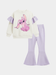 Girls' Disney Angel (Stitch) Graphic Ruffle Sweater & Lavender Flare Trousers Set