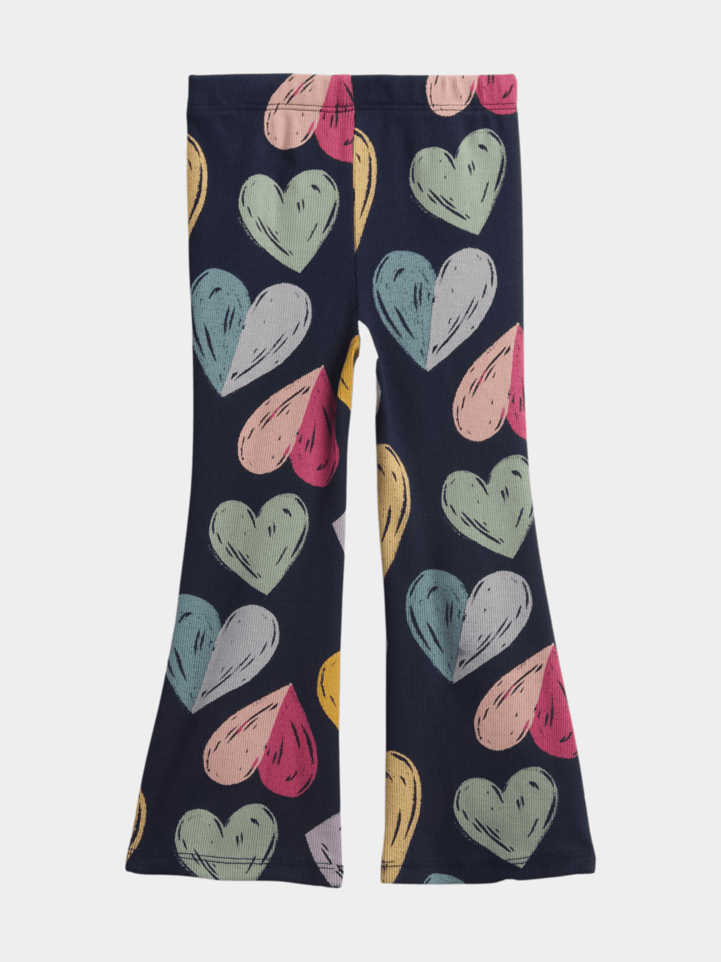 Girls' Heart Print Flared Leggings