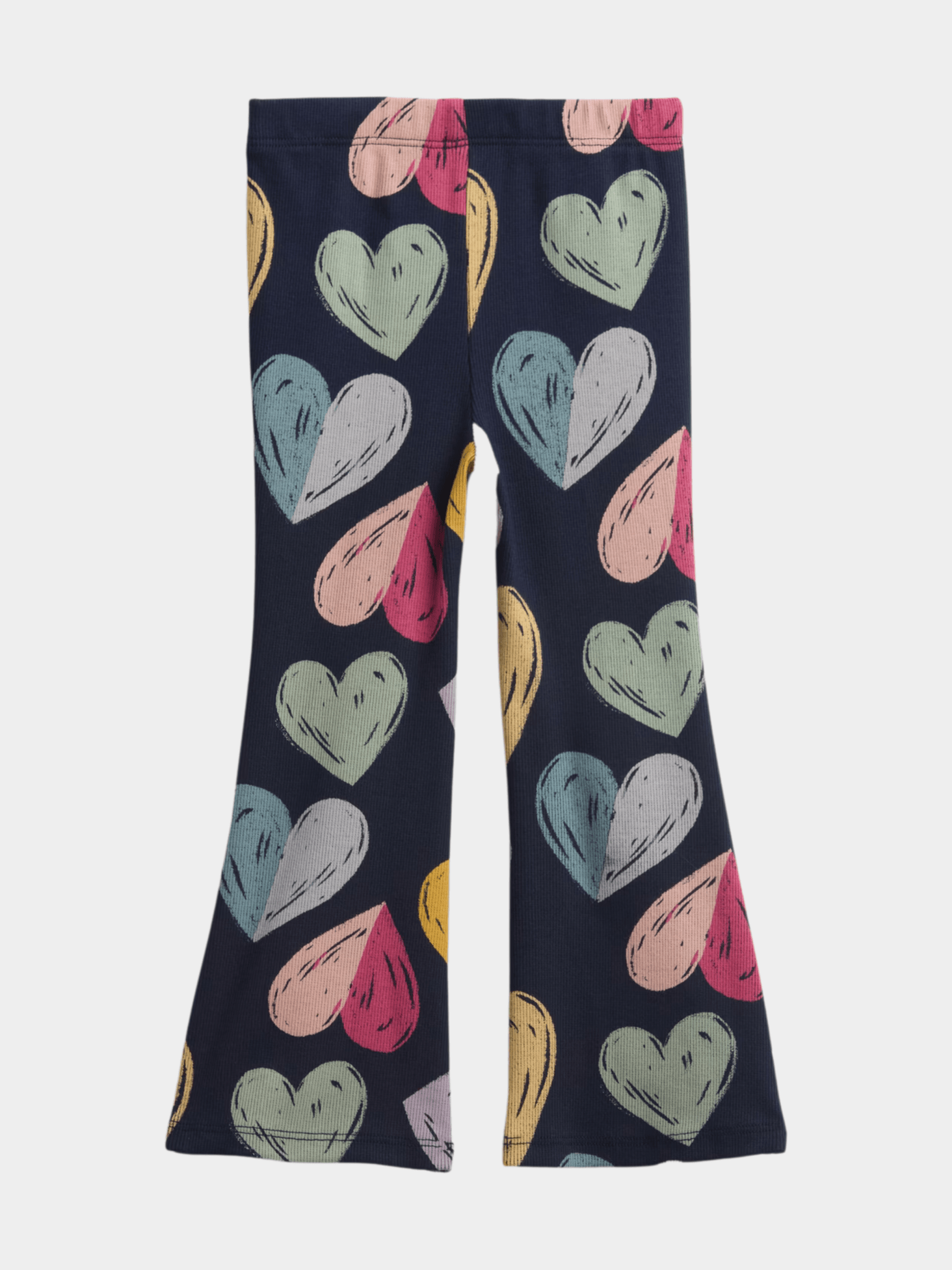 Girls' Heart Print Flared Leggings
