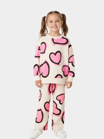 Girls' Heart Sweatshirt & Joggers Set
