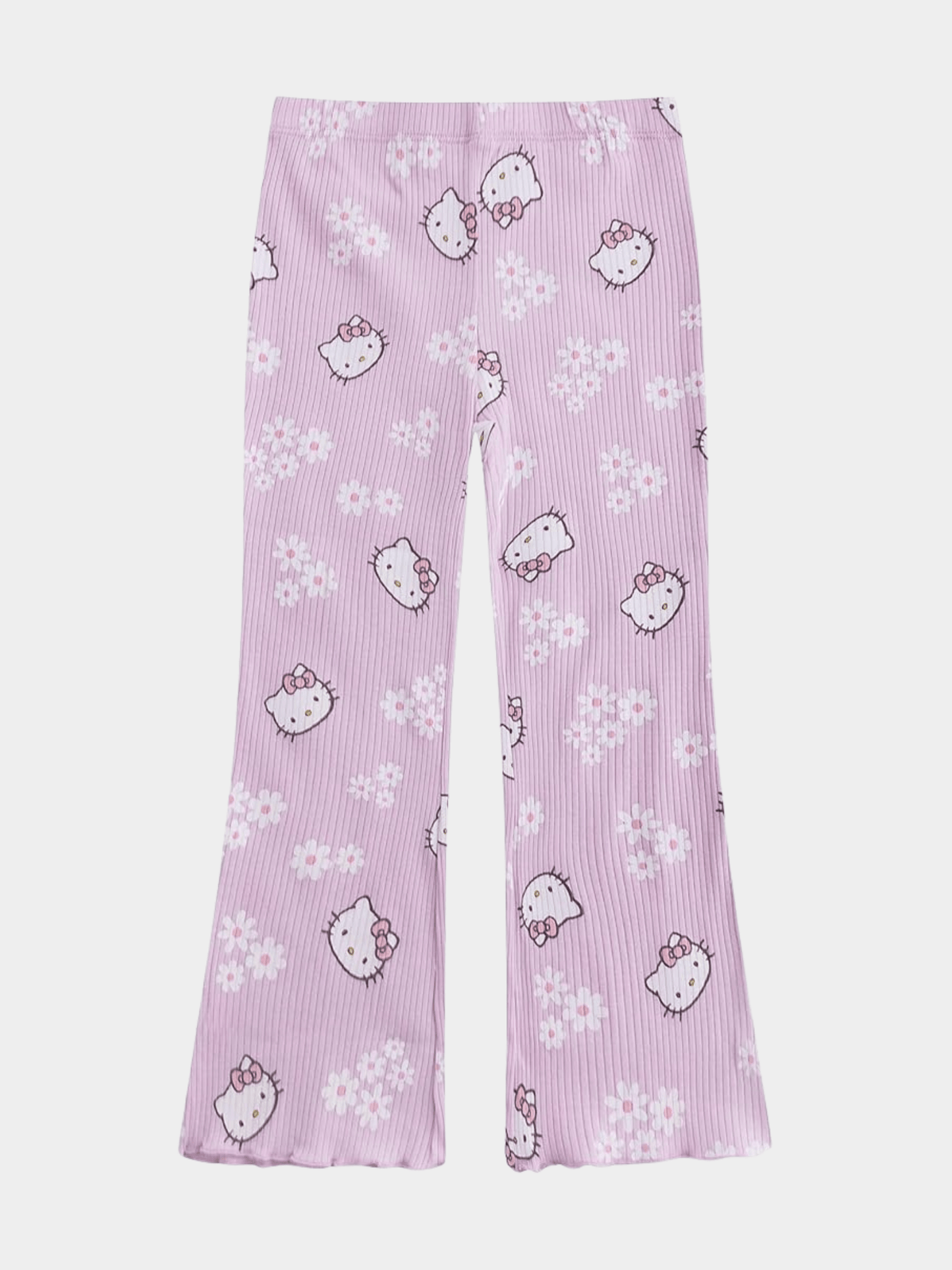 Girls' Hello Kitty & Floral Ribbed Flared Pants