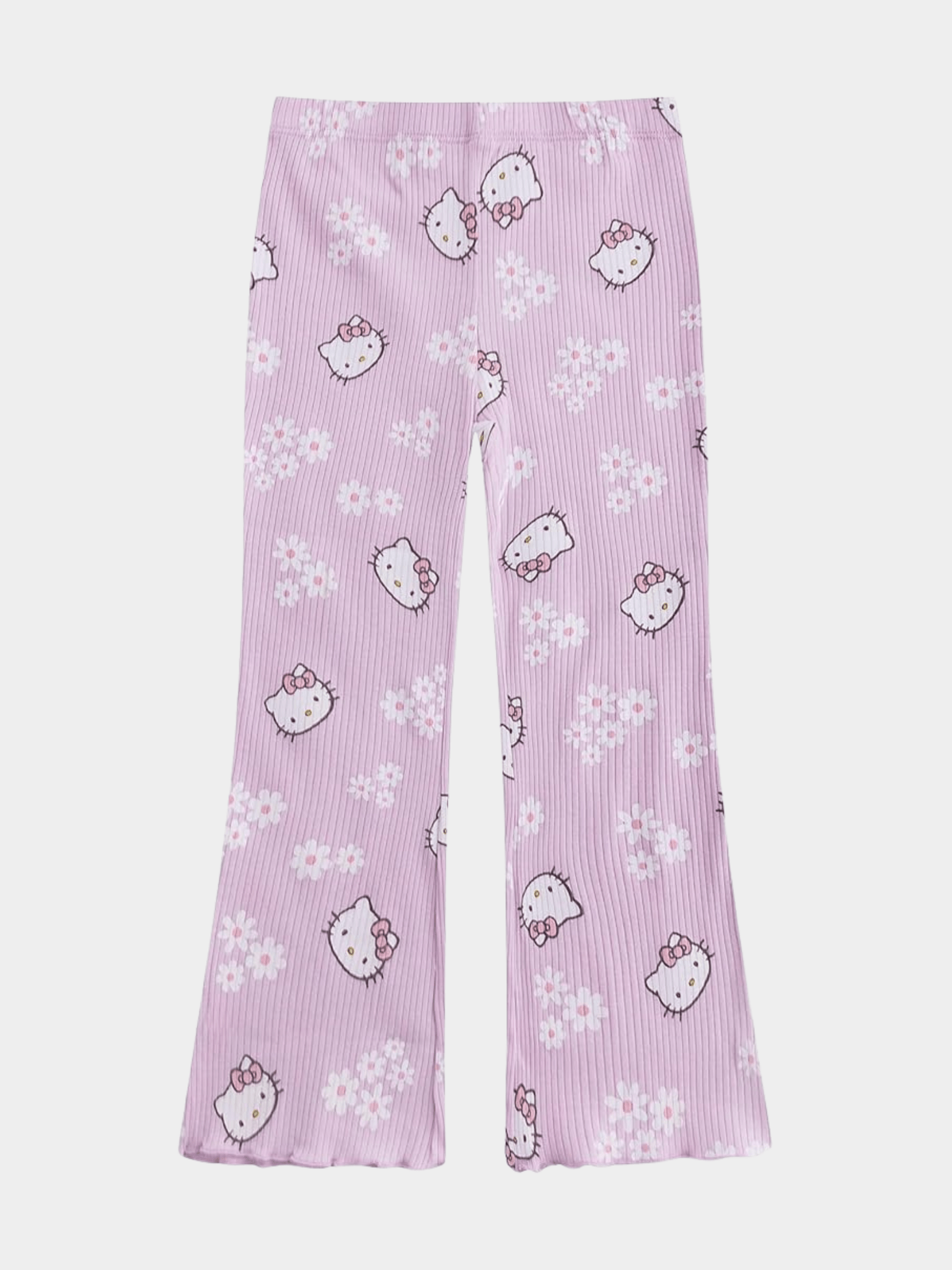 Girls' Hello Kitty & Floral Ribbed Flared Pants
