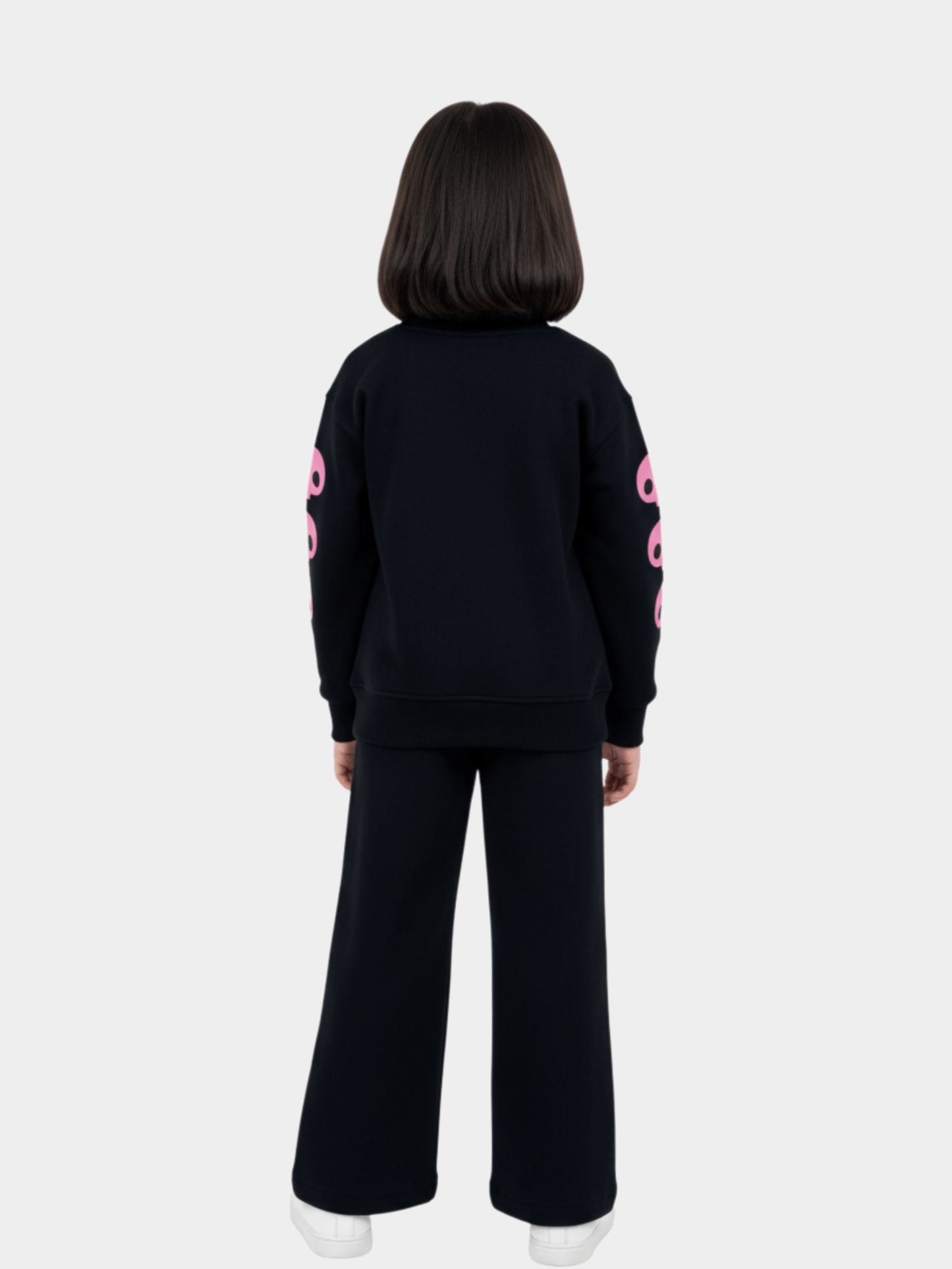 Girls' Kuromi Black & Pink Graphic Sweatshirt and Trousers 2 - Piece Set