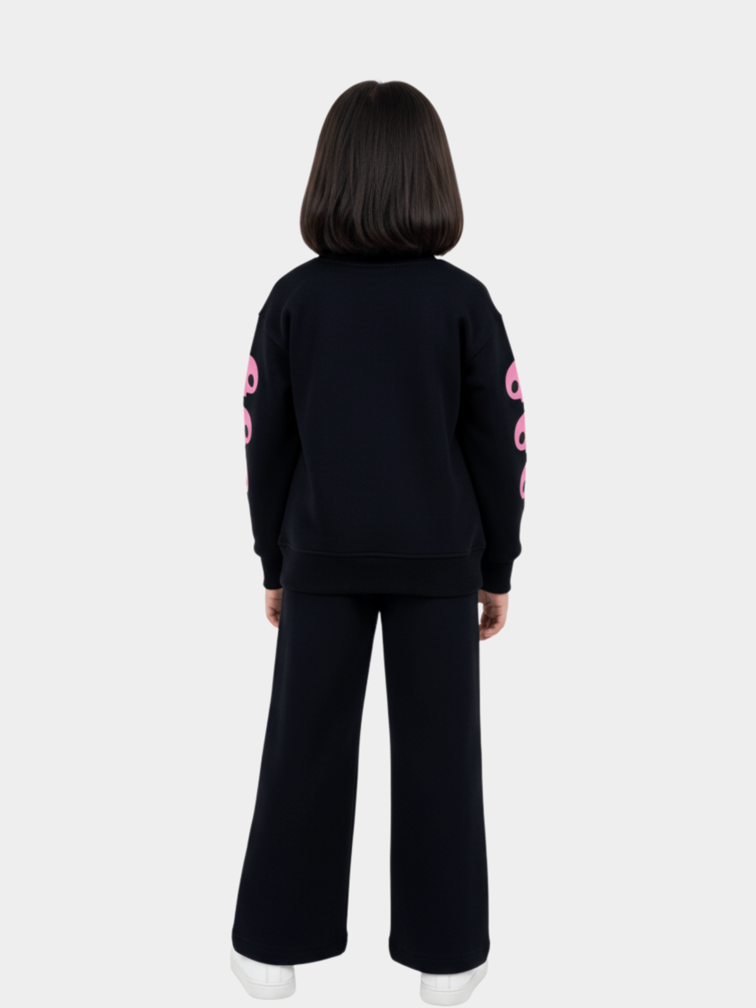 Girls' Kuromi Black & Pink Graphic Sweatshirt and Trousers 2 - Piece Set