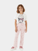 Girls' Kuromi Print T-Shirt & Burgundy Ribbed Flare Pants Set