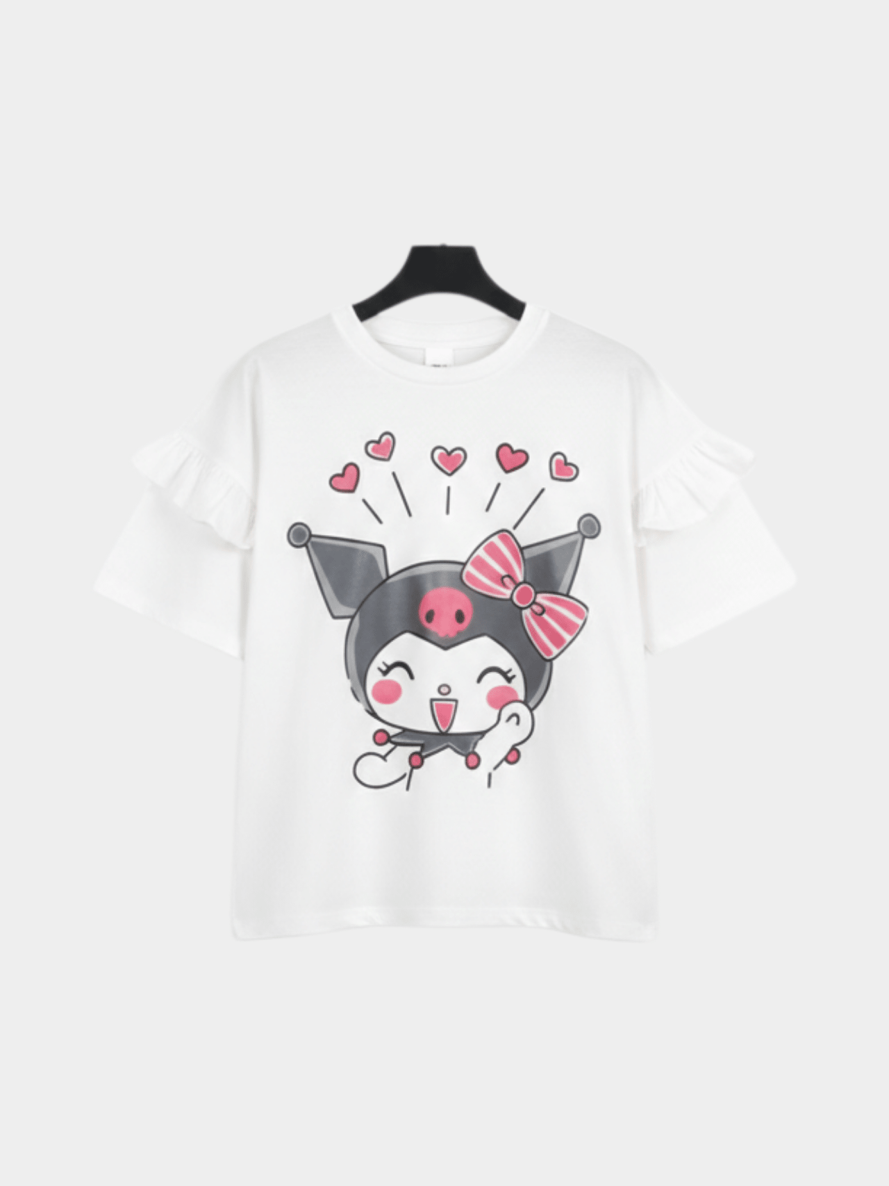 Girls' Kuromi Ruffle - Sleeve Graphic Tee