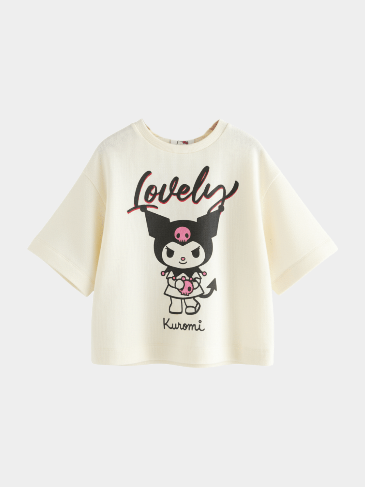 Girls' Kuromi Sanrio "Rock & Rule" Graphic T-Shirt | Black & Pastel E - Girl Tee