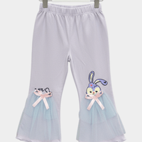 Girls Lavender Bunny Appliqué Pant
