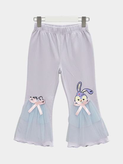 Girls Lavender Bunny Appliqué Pant