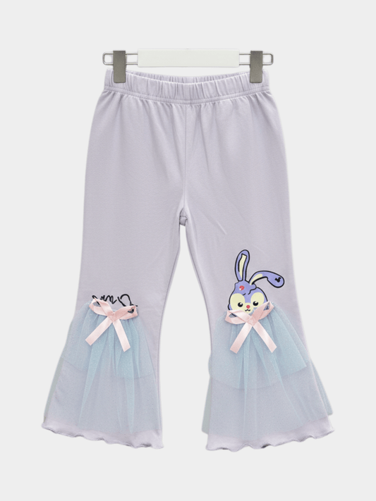 Girls Lavender Bunny Appliqué Pant