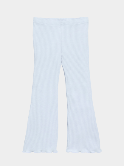 Girls Light Blue Ribbed Flare Leggings (3yrs - 12yrs)