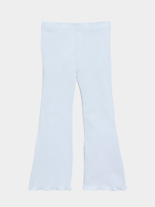 Girls Light Blue Ribbed Flare Leggings (3yrs - 12yrs)
