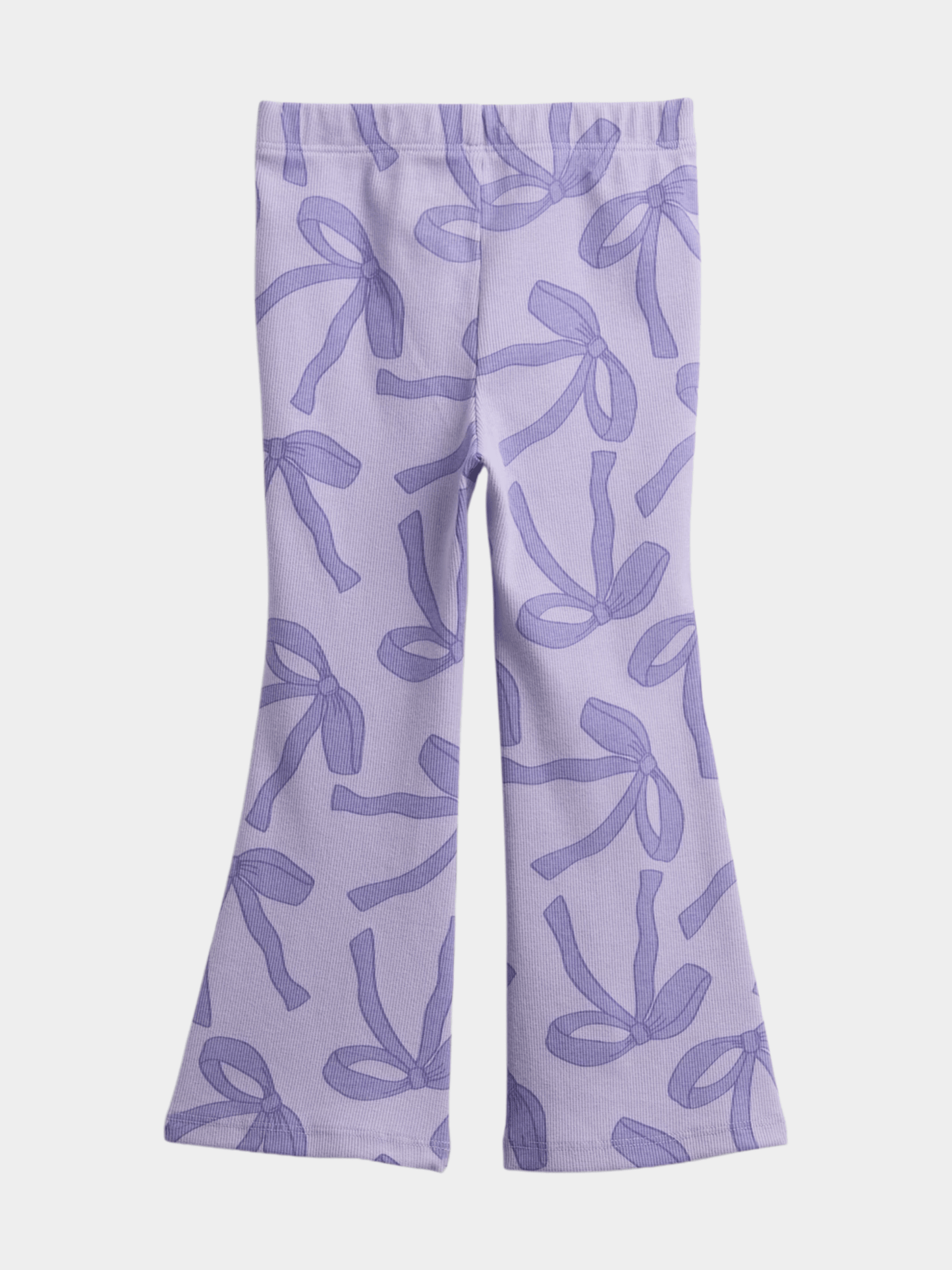 Girls' Lilac Bow Print Flared Leggings