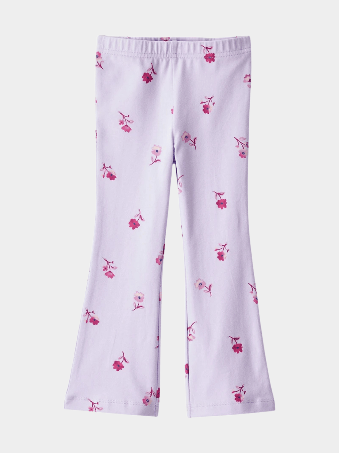 Girls' Lilac Ditsy Floral Flared Leggings