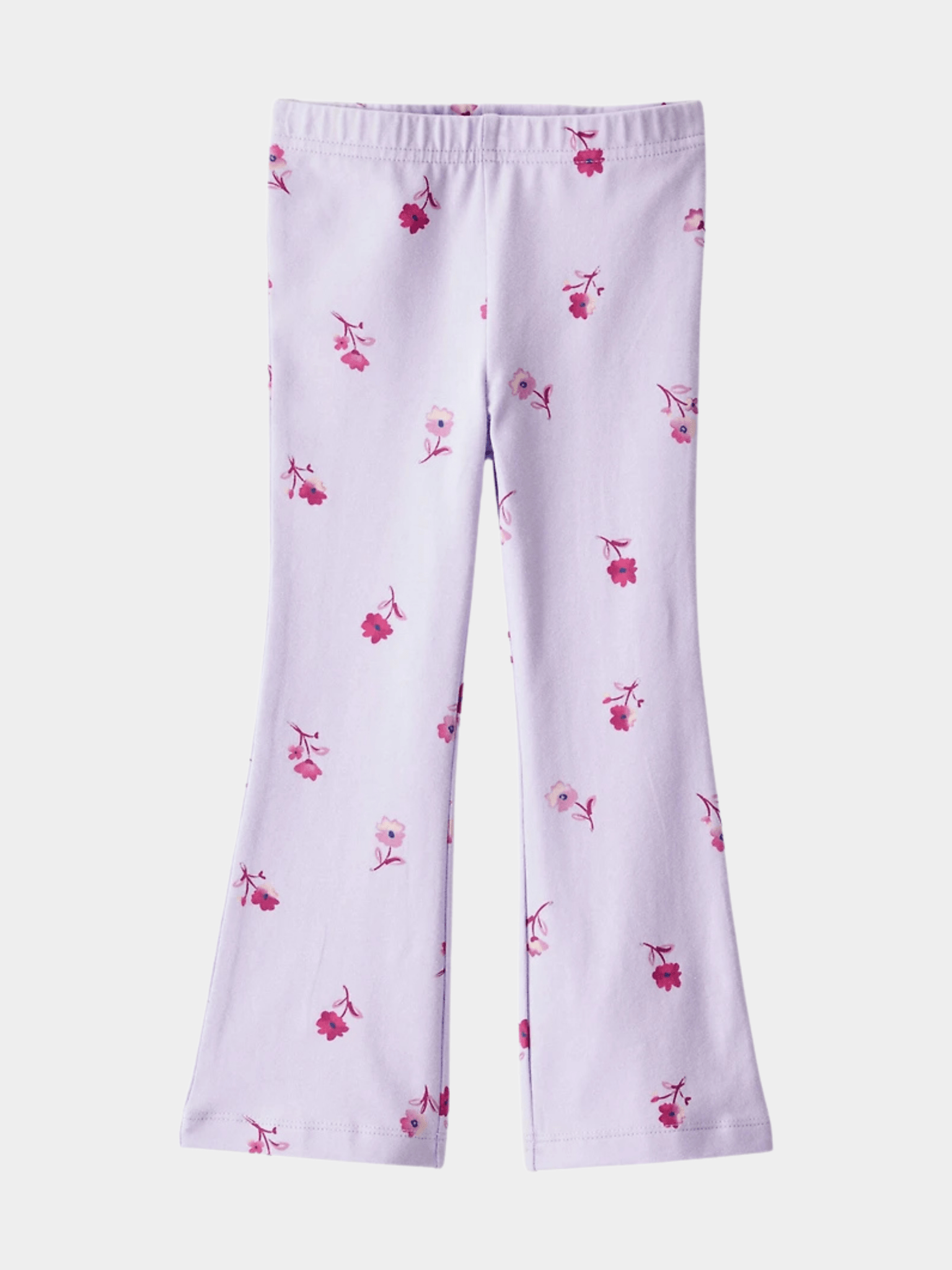 Girls' Lilac Ditsy Floral Flared Leggings