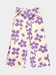 Girls' Lilac Floral Print Ribbed Wide Leg Pants