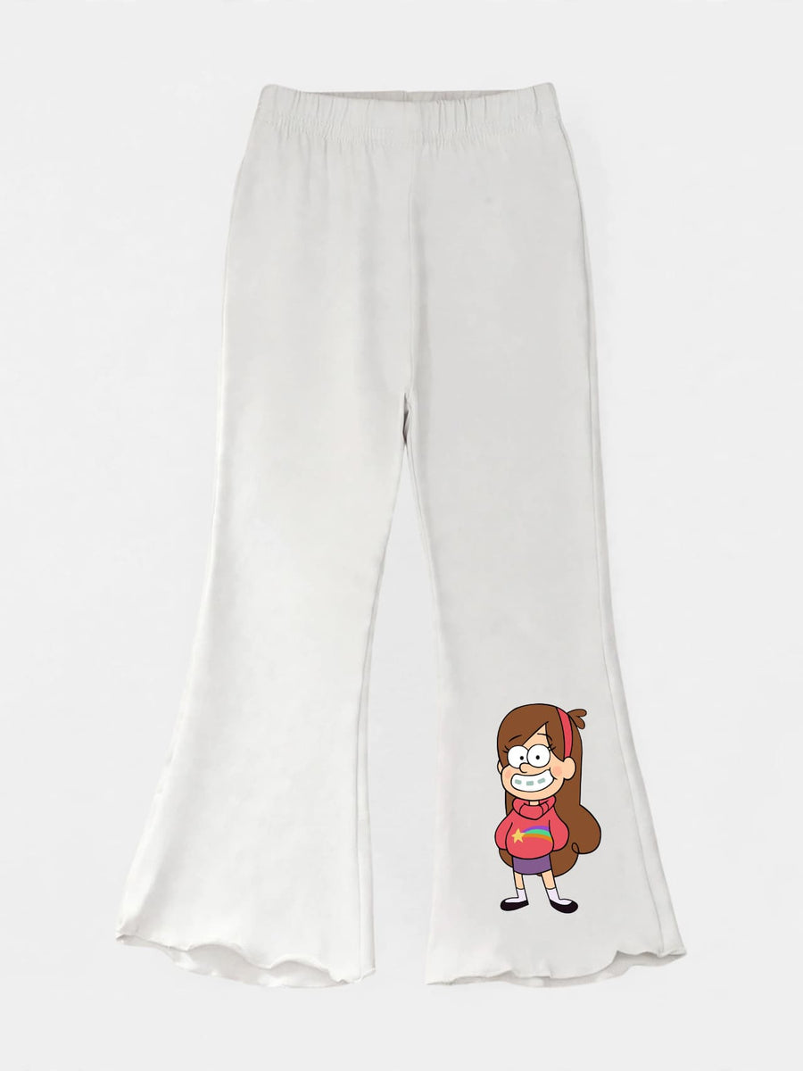 Girls Mabel Pines Print Flare Pants - White - View 2