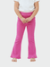 Girls Magenta Pink Ribbed Flared Leggings