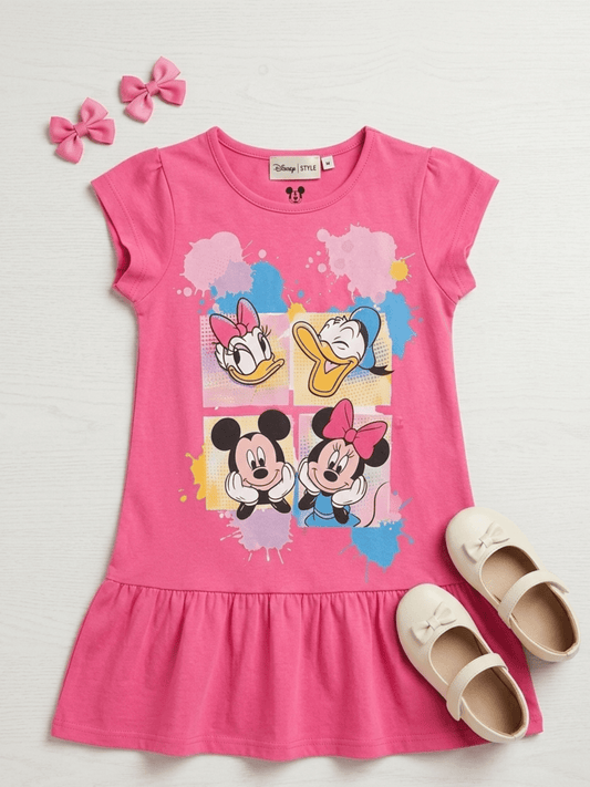 Girls' Mickey & Friends Graphic Drop - Waist Dress