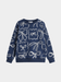Girls' Navy Blue All - Over Bow Print Sweatshirt - Cozy Patterned Top