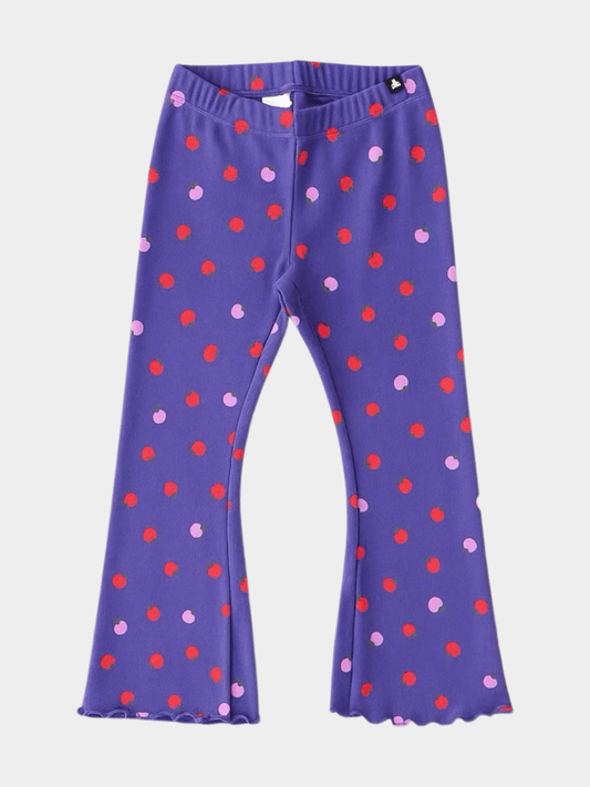 Girls' Purple Polka Dot Flared Leggings