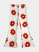 Girls' Red Daisy Print Ribbed Flared Pants