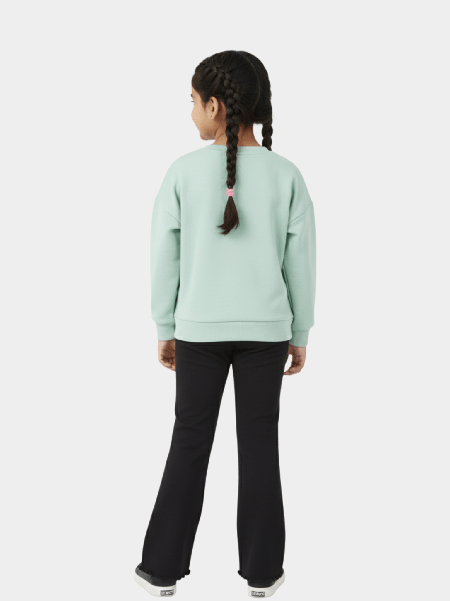 Girls' Sanrio Hello Kitty & Friends Mint Sweatshirt & Black Flare Trousers Set