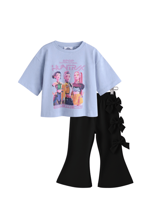 Girls Sky K Pop Huntrix T-shirt & Pants Set