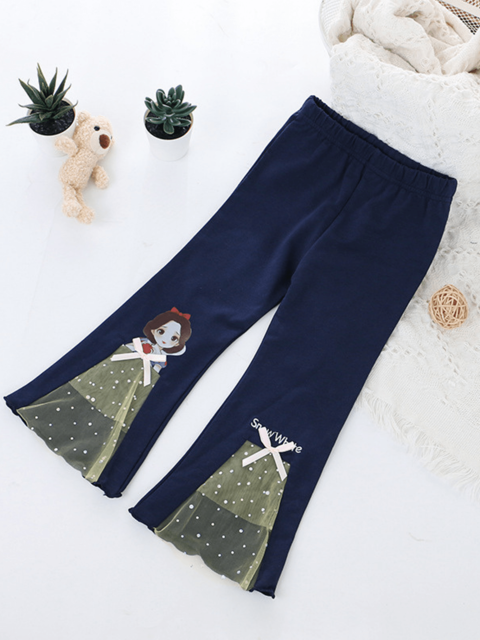 Girls Snow White Navy Flare Pant (3 - 12yrs)