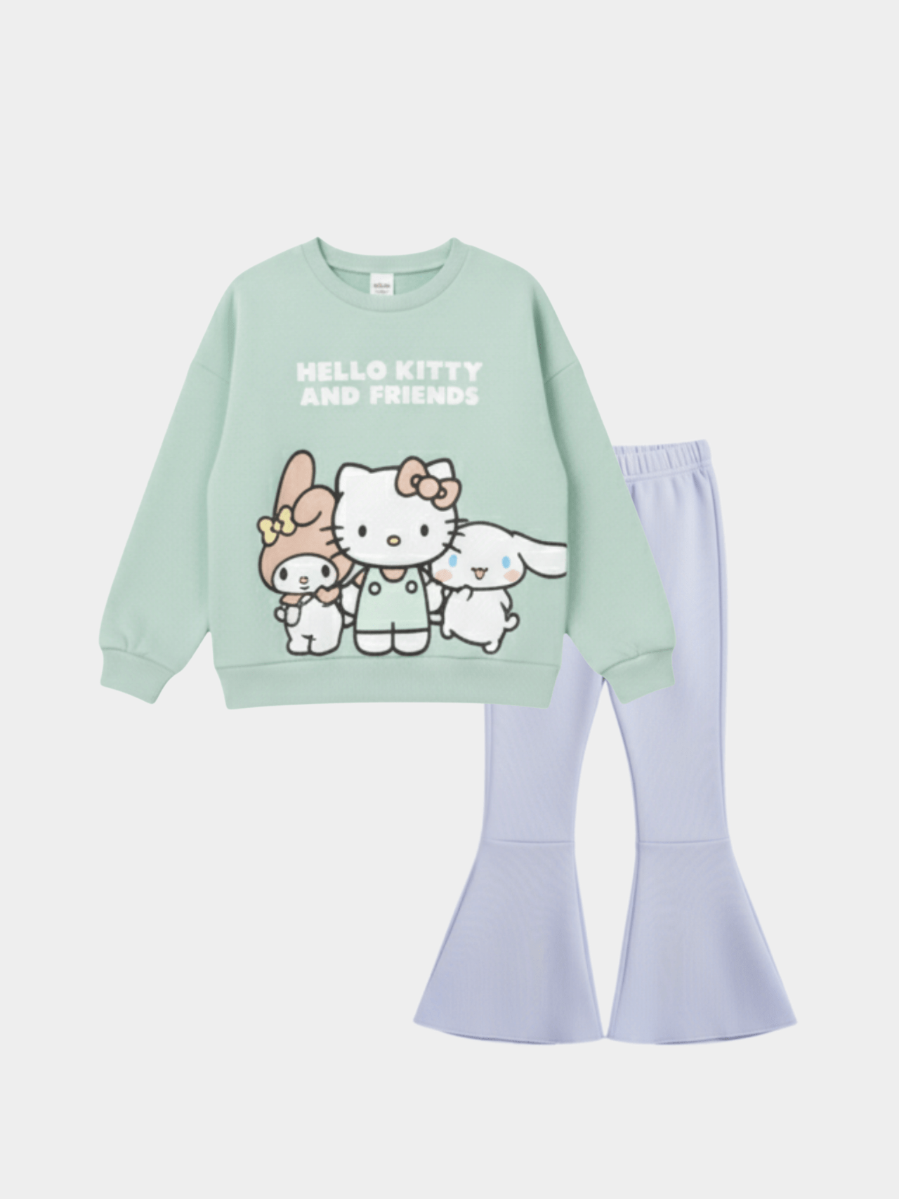 Girls' Stitch Sweatshirt & Flared Pant Set