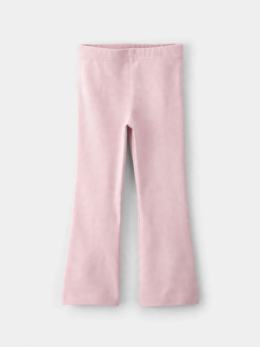 Girls pink stretch flare pants with elastic waist