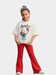 Hello Kitty T-Shirt & Ribbed Flared Long Pants Set