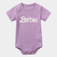 Iconic "Barbie" Logo Baby Bodysuit – Soft Lavender