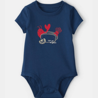 "I'm On A Roll" Navy Blue Lobster Baby Bodysuit
