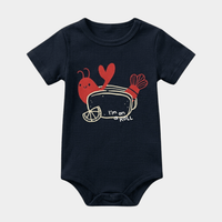 "I'm On A Roll" Navy Lobster Baby Bodysuit