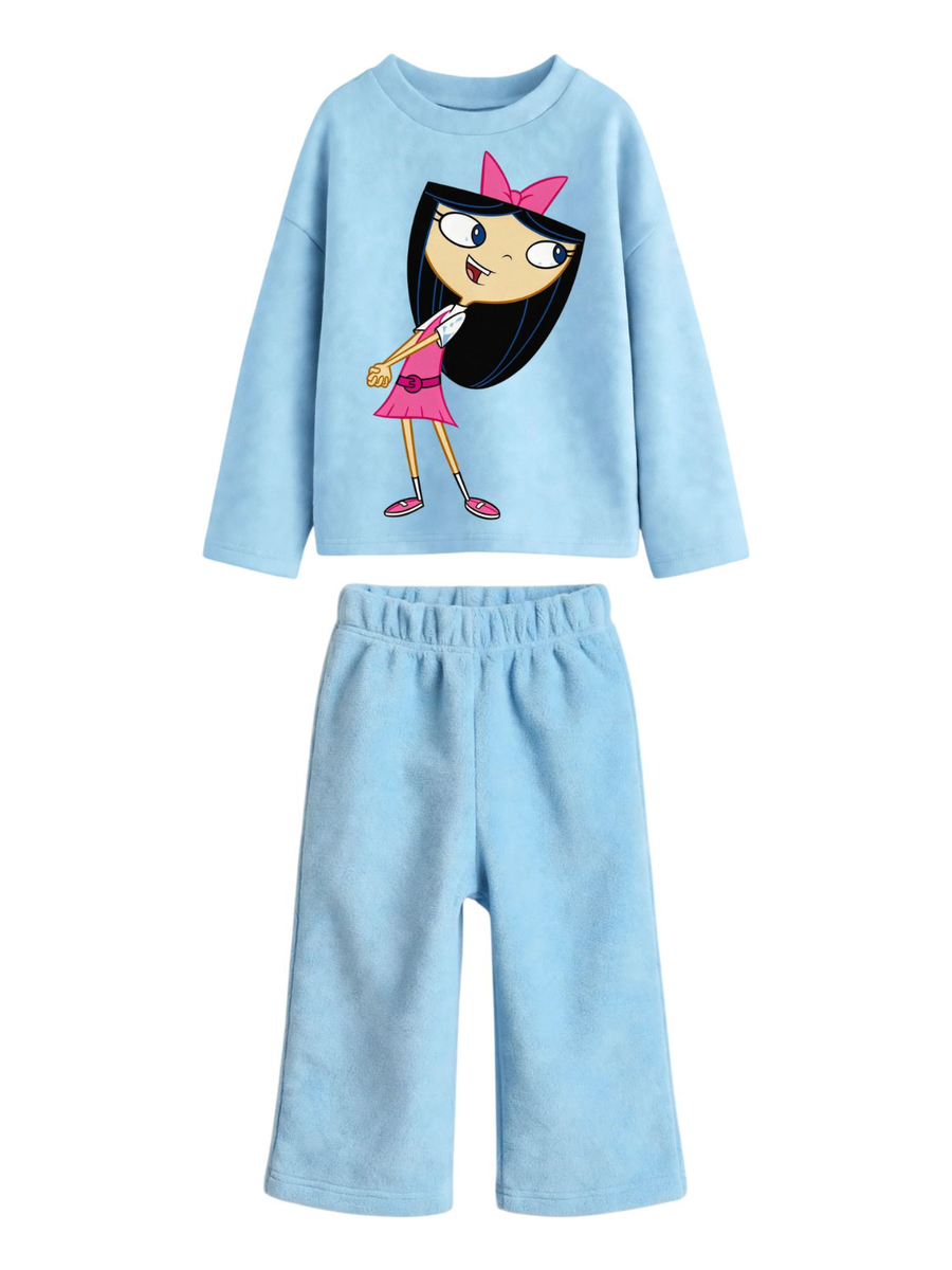 Isabella Phineas and Ferb Sweatshirt & Wide-Leg Pants Set - Sky Blue (0mths-2yrs)