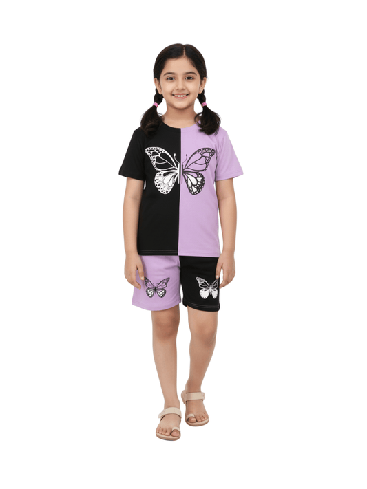Kids 2pcs Butterfly Printed Set