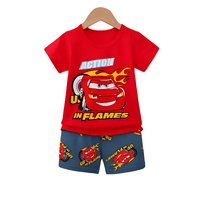 Kids 2pcs Car Printed Red Set