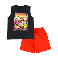 Kids 2pcs Car Printed T-shirt & Shorts Set